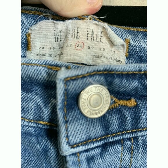 FREE PEOPLE Women’s Stella High Rise Skinny Jeans Size 28 Button Fly Raw Cut Hem - Picture 9 of 11